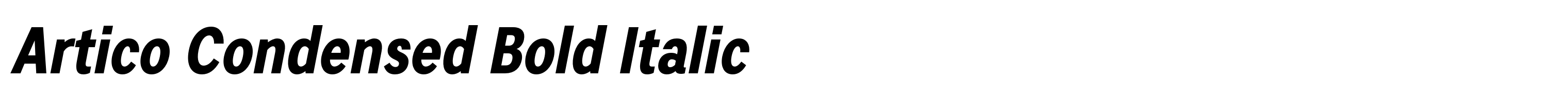Artico Condensed Bold Italic